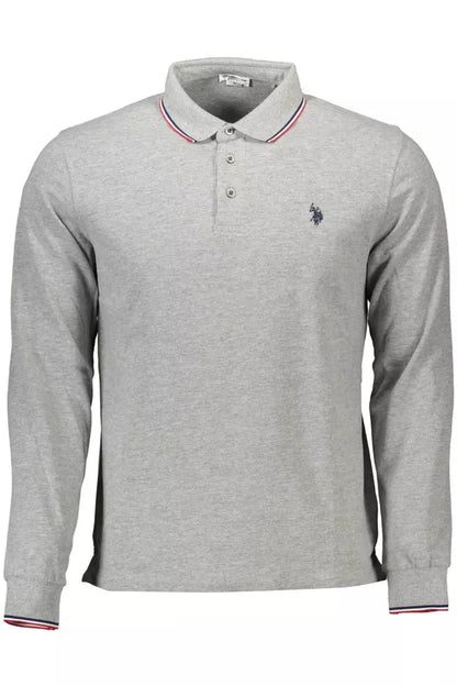 Elegant Long-Sleeve Polo with Contrast Details