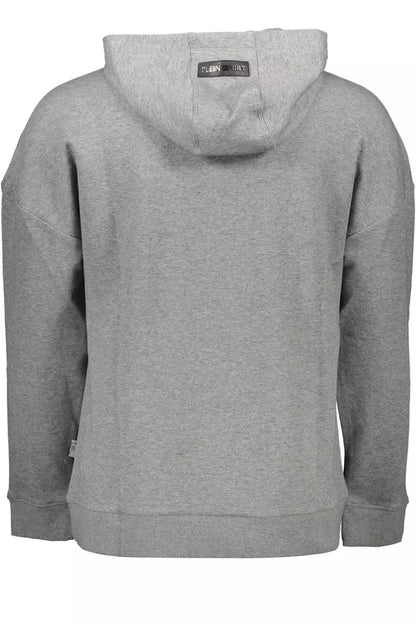 Sudadera con capucha de manga larga gris elegante