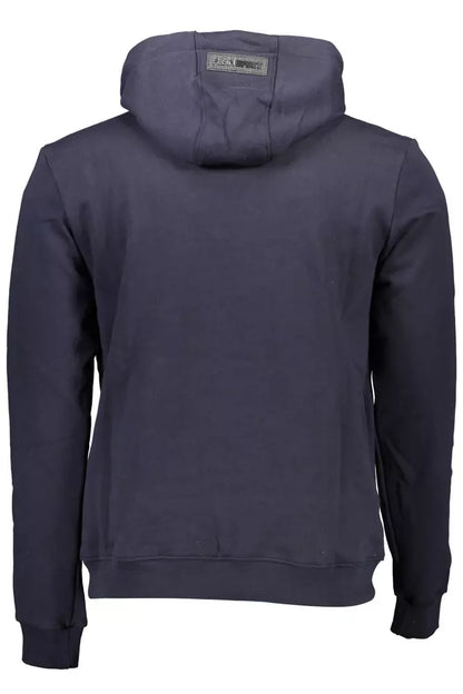 Electric Blue Contrast Hoodie with Logo Detail