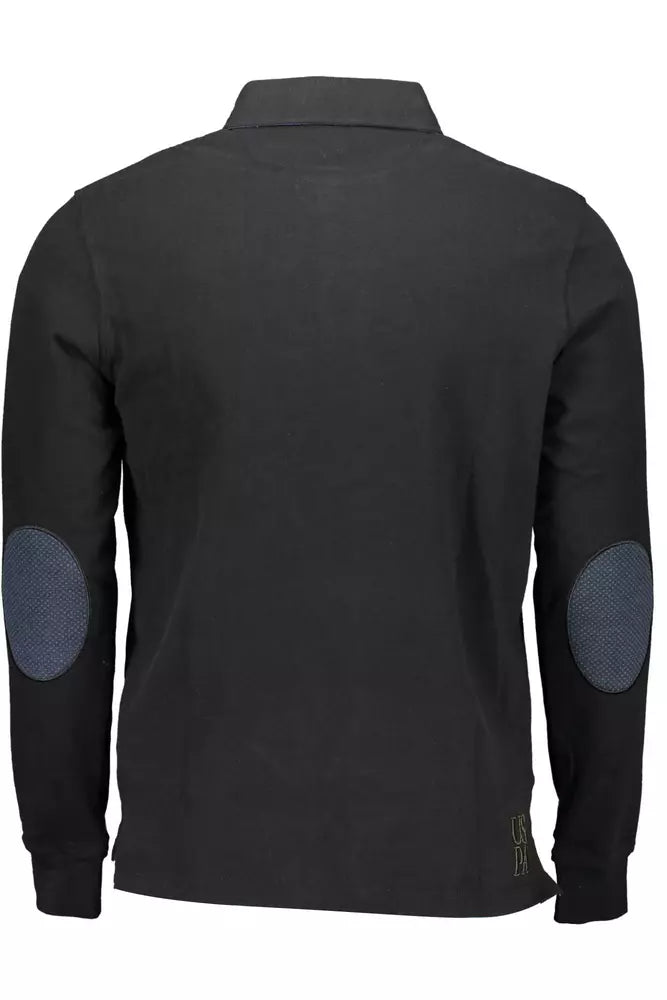 Elegant Long-Sleeved Polo with Elbow Patches