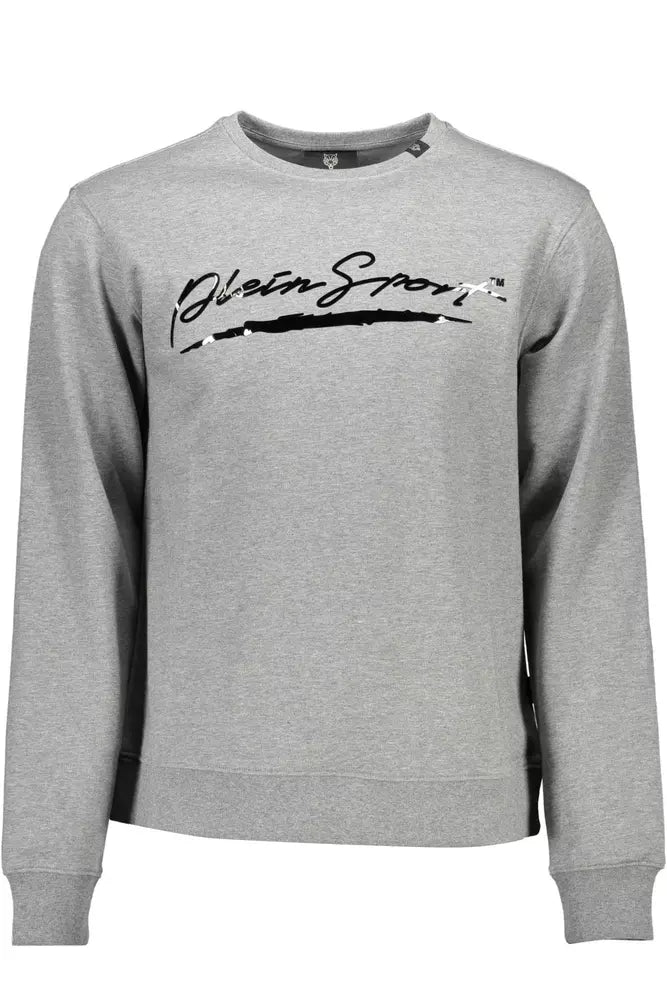 Sudadera deportiva gris con estampado de logo