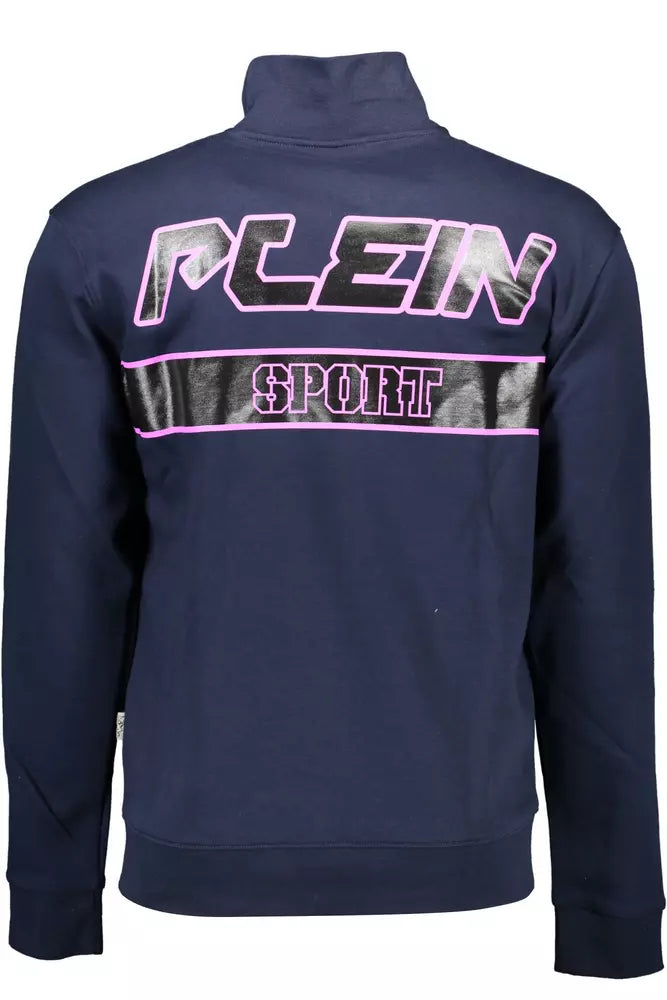 Sleek Blue Long-Sleeved Athletic Sweatshirt