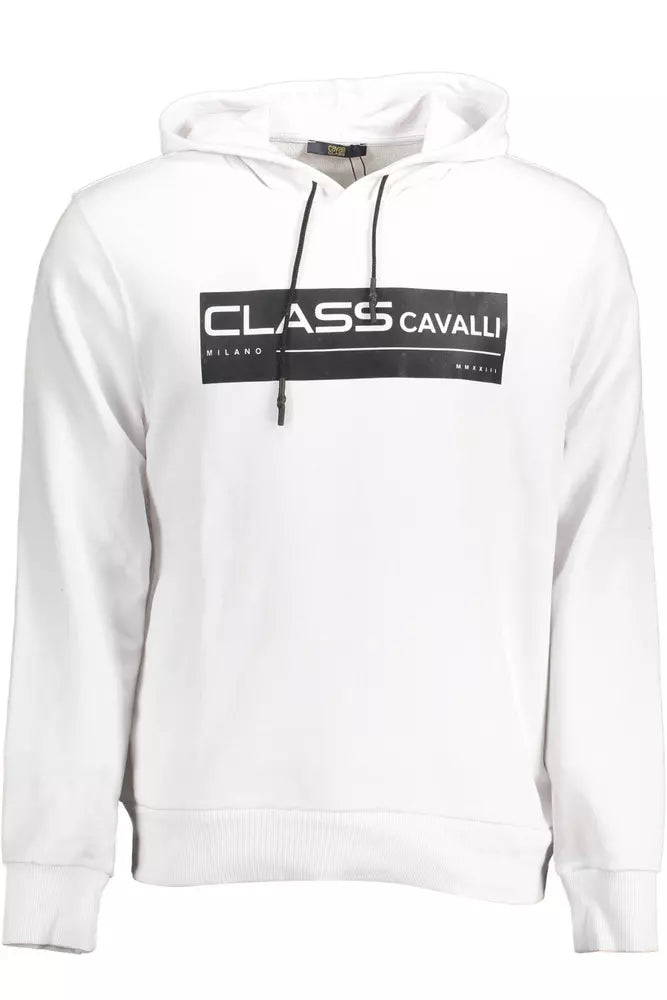 Classy White Hooded Cotton Sweatshirt