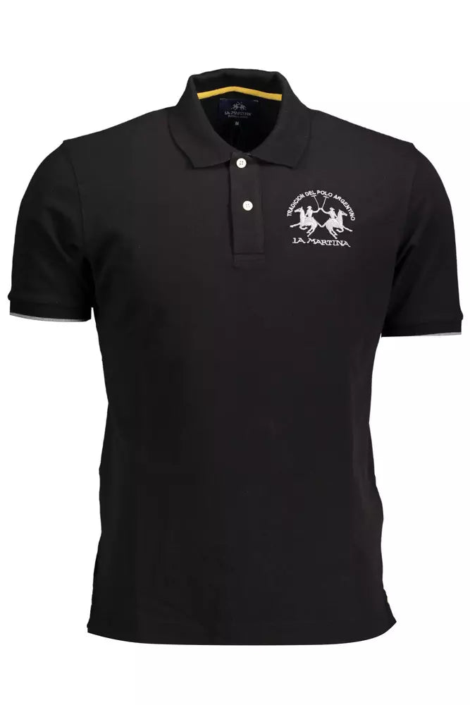 Elegant Polo with Contrasting Embroidery