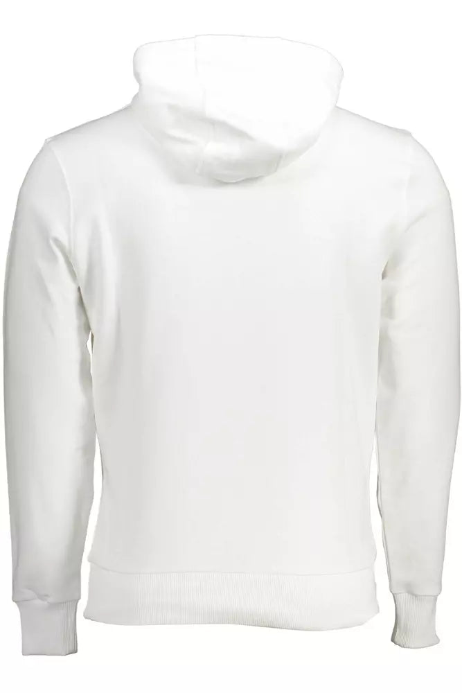 Chic White Hooded Cotton Sweatshirt