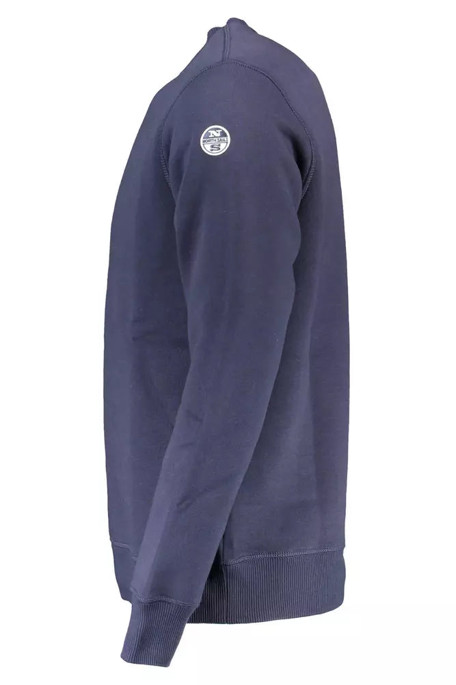 Chic Blue Crewneck Sweater with Logo Detail