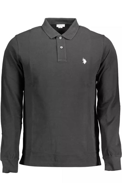 Classic Black Long-Sleeve Polo Elegance