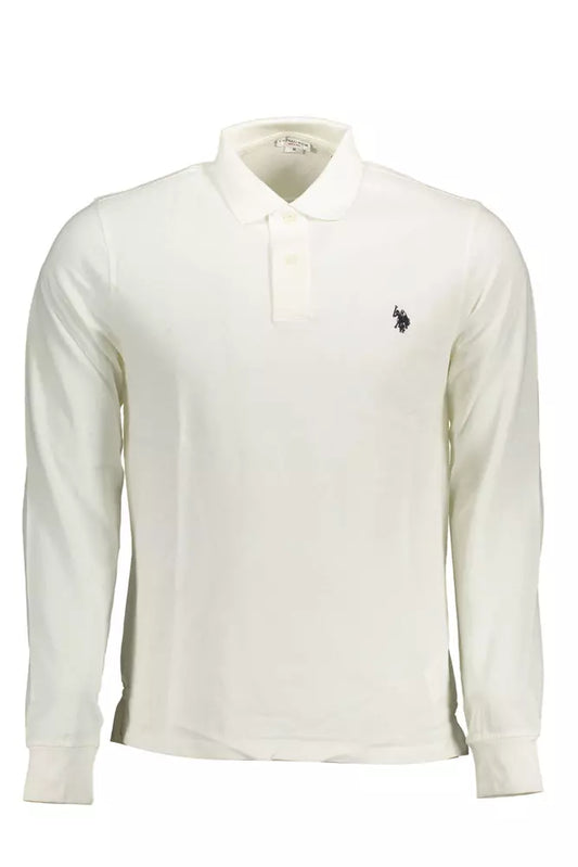 Chic Long-Sleeve White Polo for Men