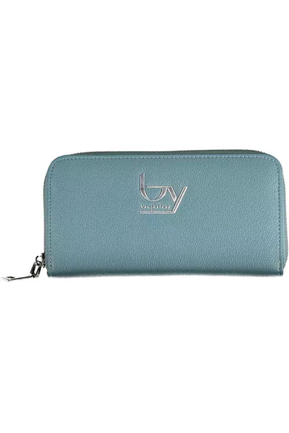 Chic Blue Polyethylene Wallet with Coin Purse