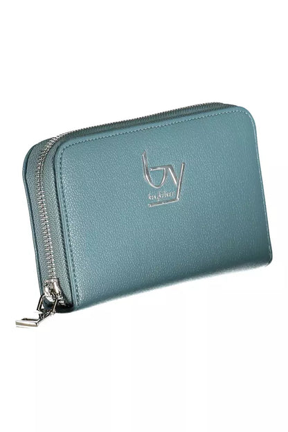 Chic Blue Polyethylene Wallet with Coin Purse