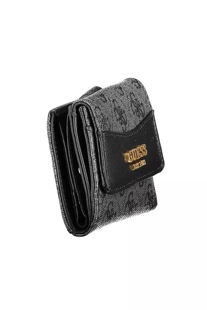 Chic Black Wallet with Contrasting Details