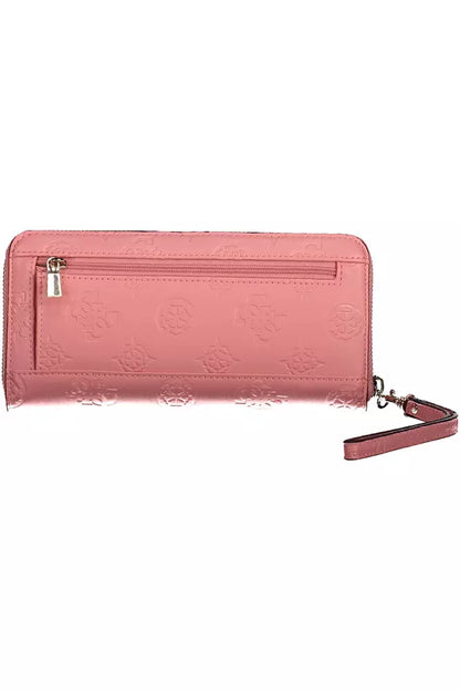 Chic Pink Wallet with Contrasting Details