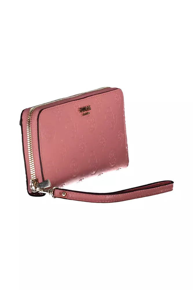 Chic Pink Wallet with Contrasting Details