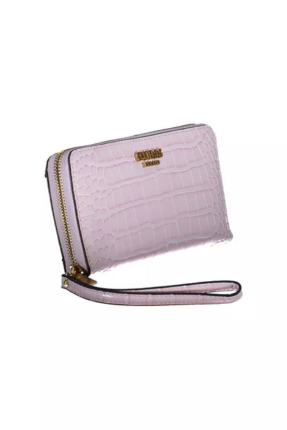 Cartera rosa elegante con amplio almacenamiento