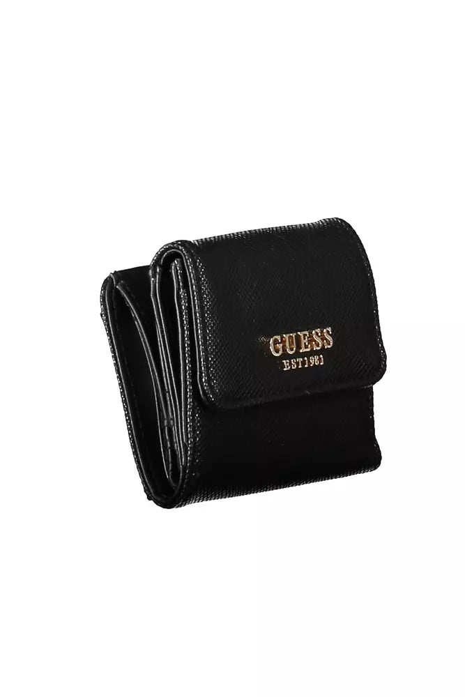 Sleek Black Polyethylene Wallet with Logo