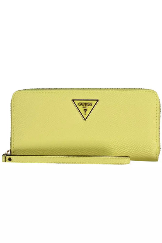 Cartera compacta chic de polietileno amarillo