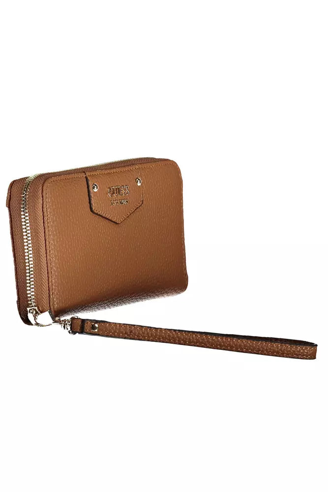 Chic Contrast Detail Brown Wallet