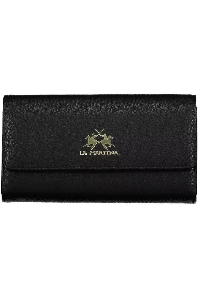 Elegant Black Polyethylene Wallet with Logo