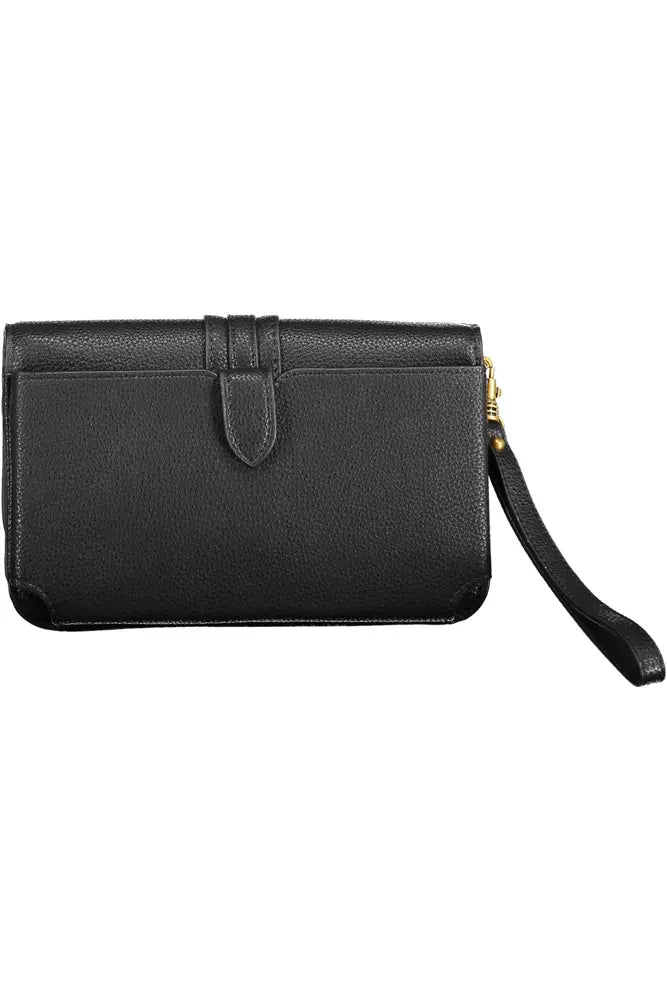 Cartera elegante negra con múltiples compartimentos