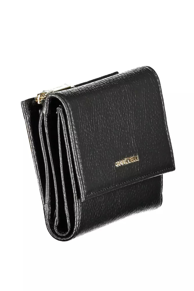 Chic Black Leather Wallet with Multiple Compartments