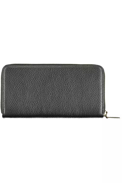 Elegant Black Leather Wallet with Multiple Compartments