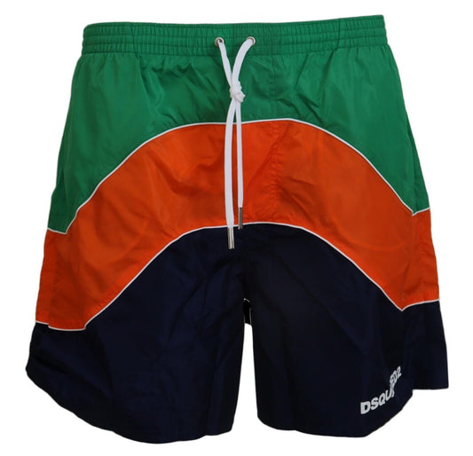 Bóxer tipo shorts de baño estampado multicolor