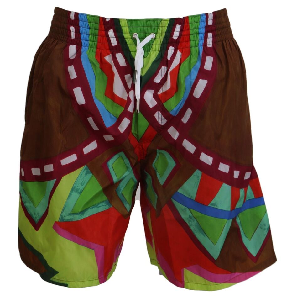 Zwemshort met veelkleurige print in boxerstijl