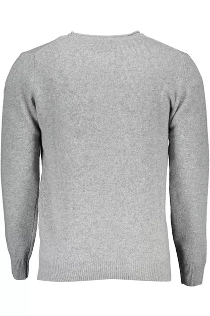 Elegant Gray Wool-Blend Sweater