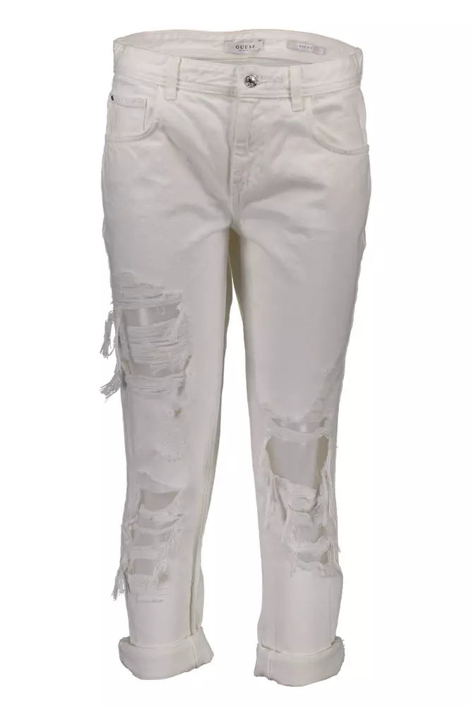 Witte katoenen jeans en broek