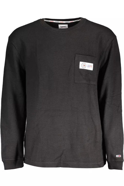 Black Cotton Men Sweater