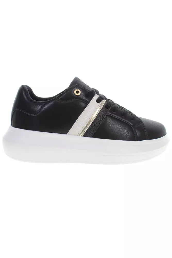 Black Polyester Women Sneaker