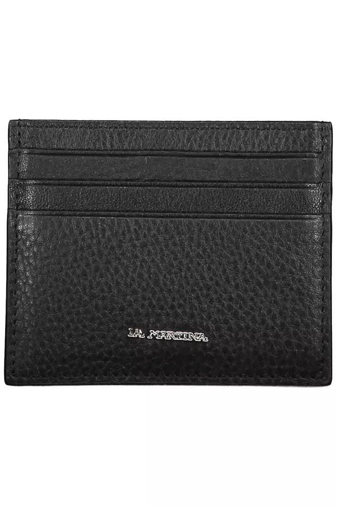 Sleek Black Leather Card Holder