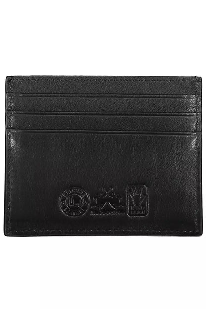 Sleek Black Leather Card Holder