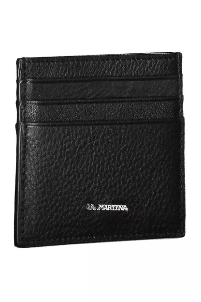 Sleek Black Leather Card Holder