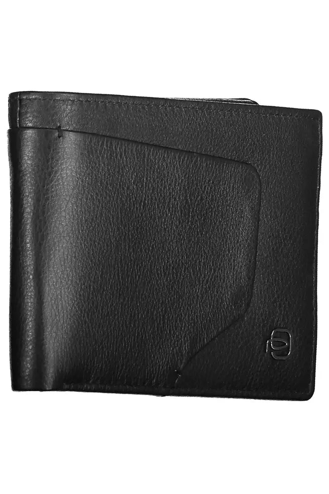 Elegant Black Leather Wallet with RFID Blocker