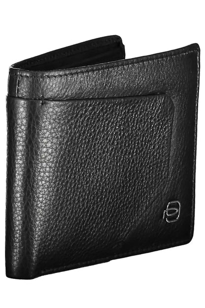 Sleek Black Leather Bifold Wallet with RFID Block