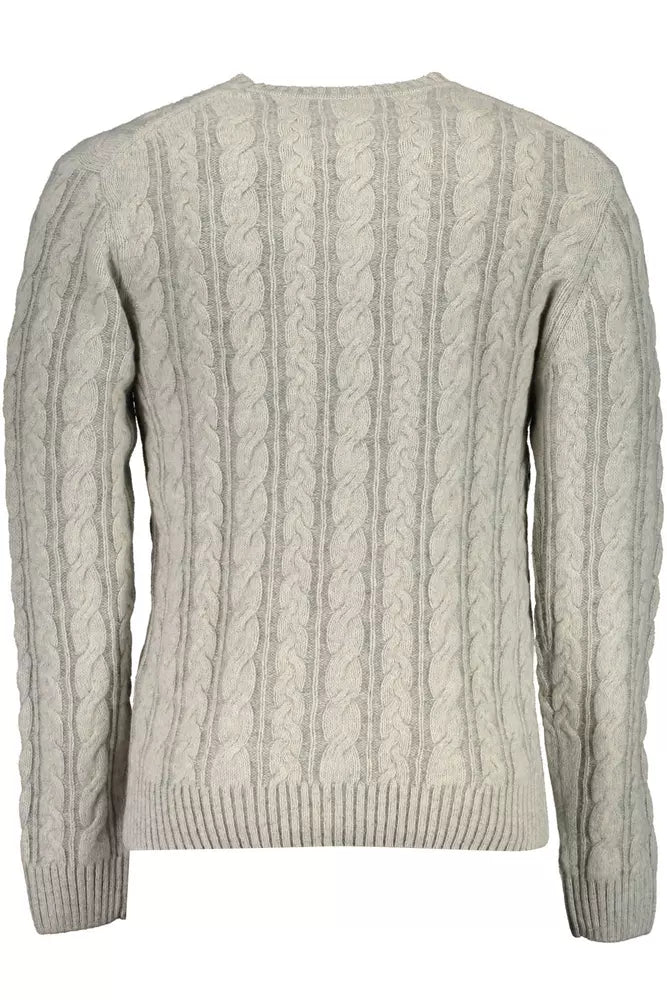 Elegant Gray Wool-Blend Sweater