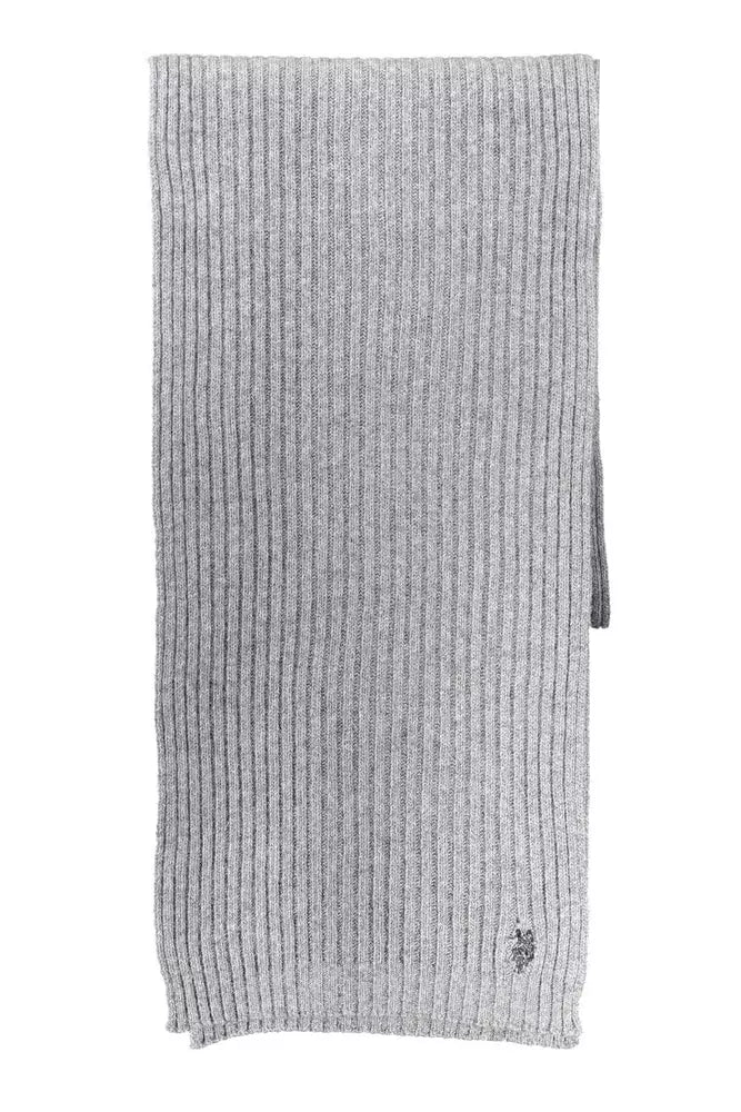 Elegant Gray Wool-Cashmere Blend Scarf