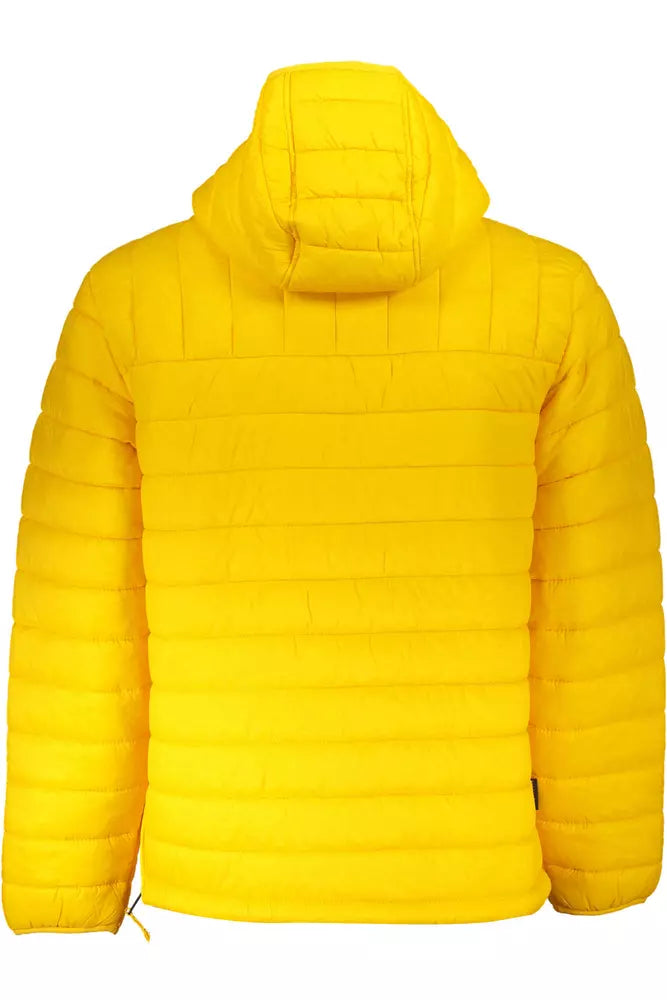 Vibrant Yellow Hooded Jacket with Contrasting Details