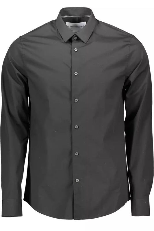 Black Cotton Men Shirt