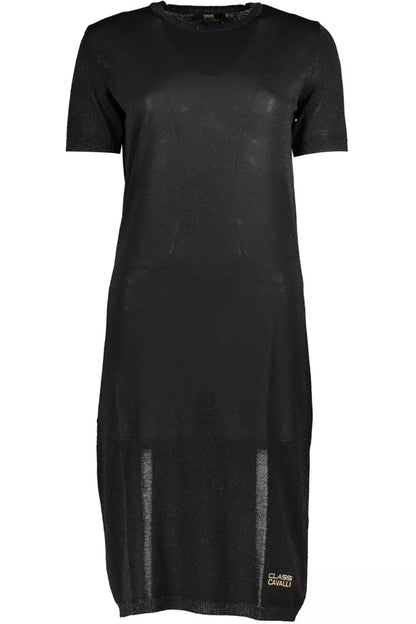 Chic Black Embroidered Short Sleeve Dress