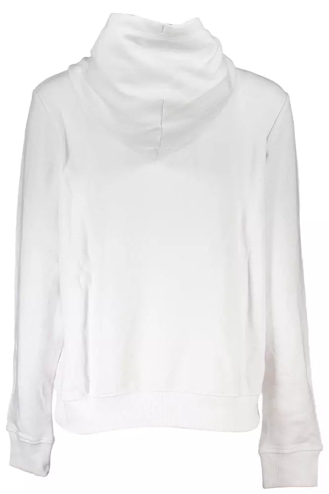 Chic White Hooded Sweatshirt with Logo Print