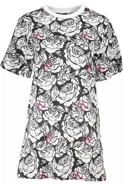 Elegant Short Sleeve Round Neckline Printed Dress