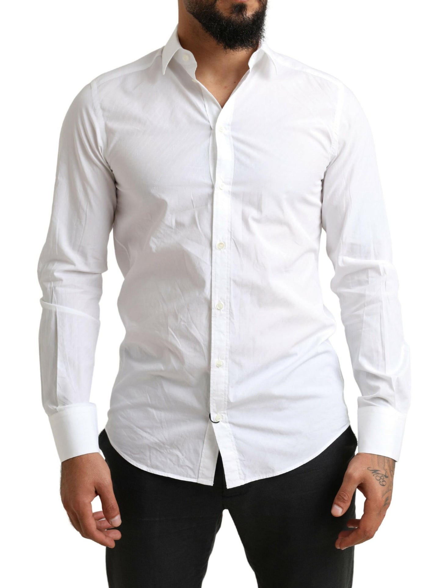 Camisa de vestir Martini de algodón blanca elegante