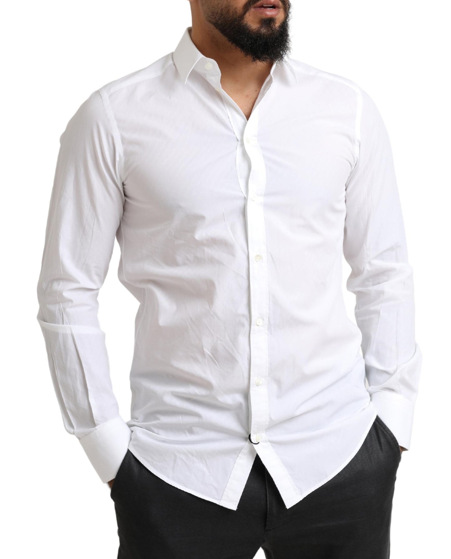 Camisa de vestir Martini de algodón blanca elegante