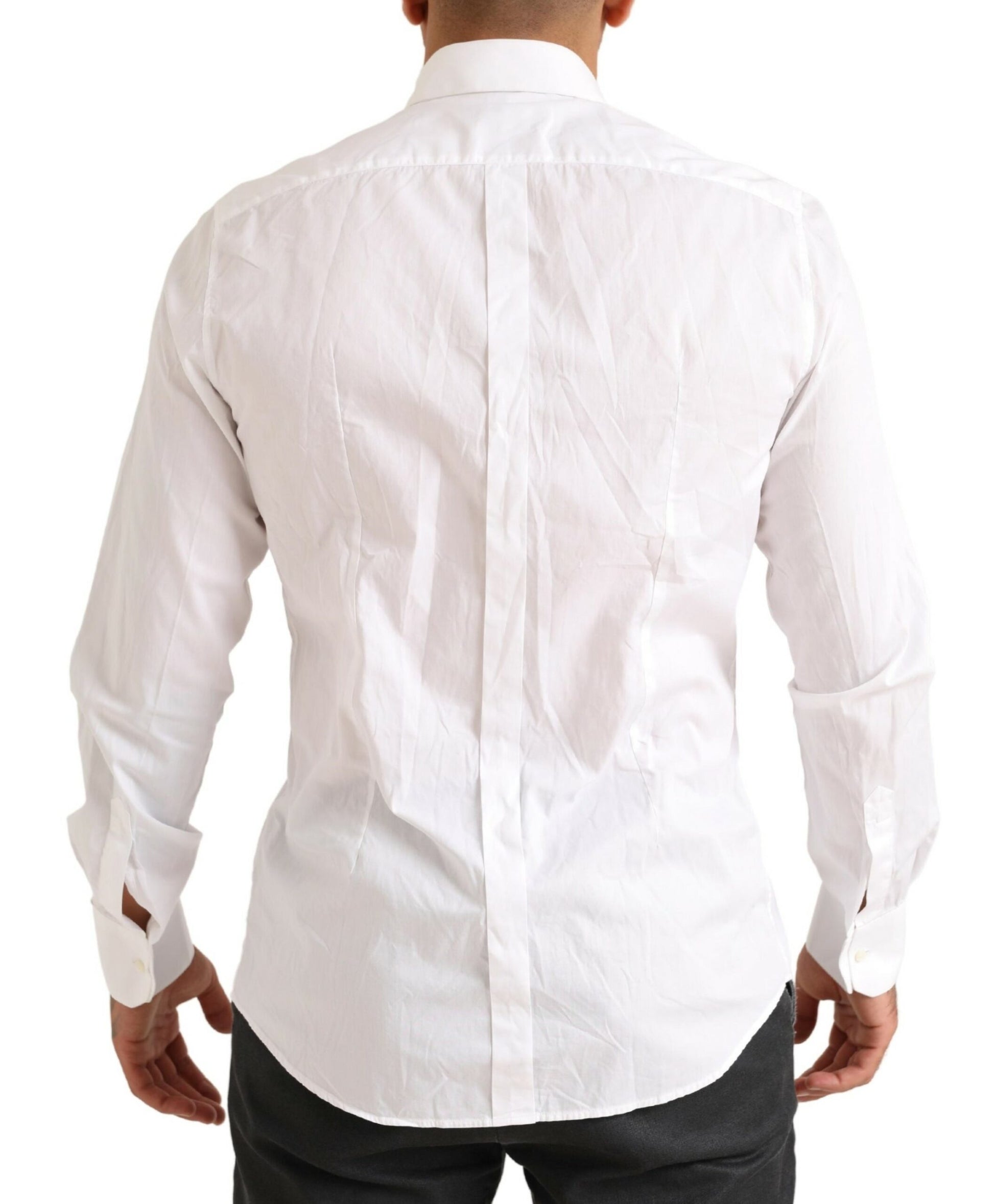 Camisa de vestir blanca elegante de algodón de corte slim