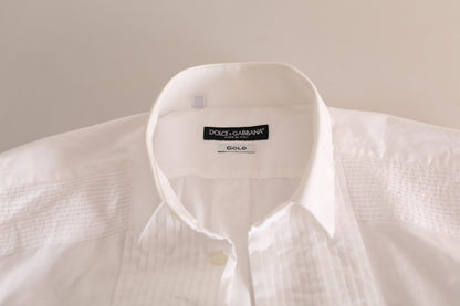 Camisa de vestir blanca elegante de algodón de corte slim