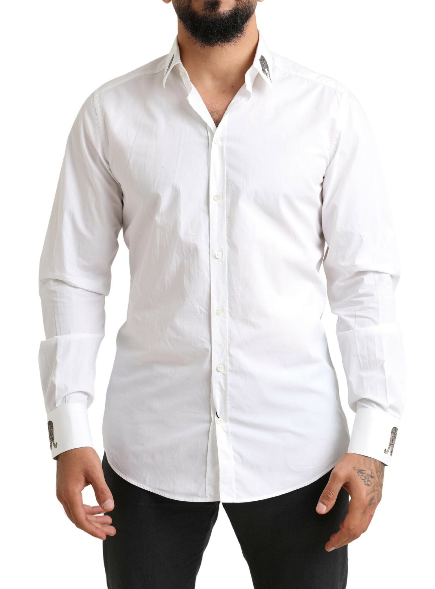 Camisa Italian Elegance Slim Fit de algodón blanca