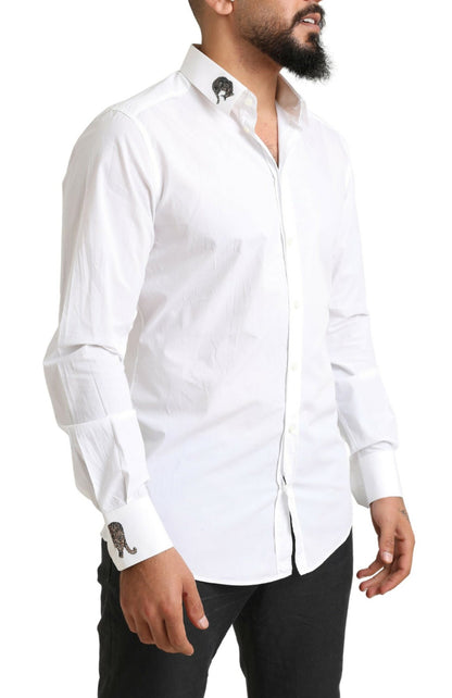 Camisa Italian Elegance Slim Fit de algodón blanca