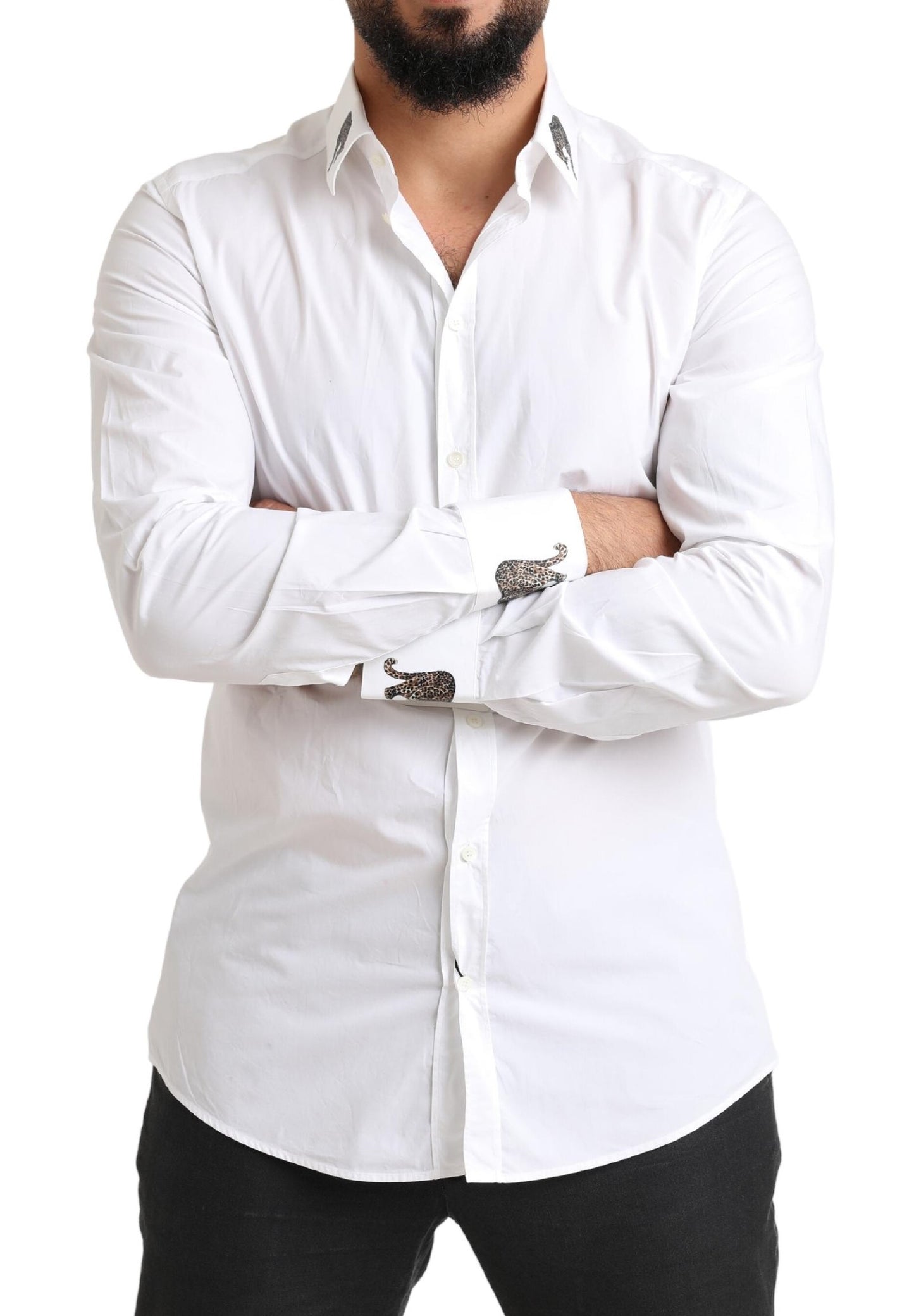 Italian Elegance Slim Fit White Cotton Shirt